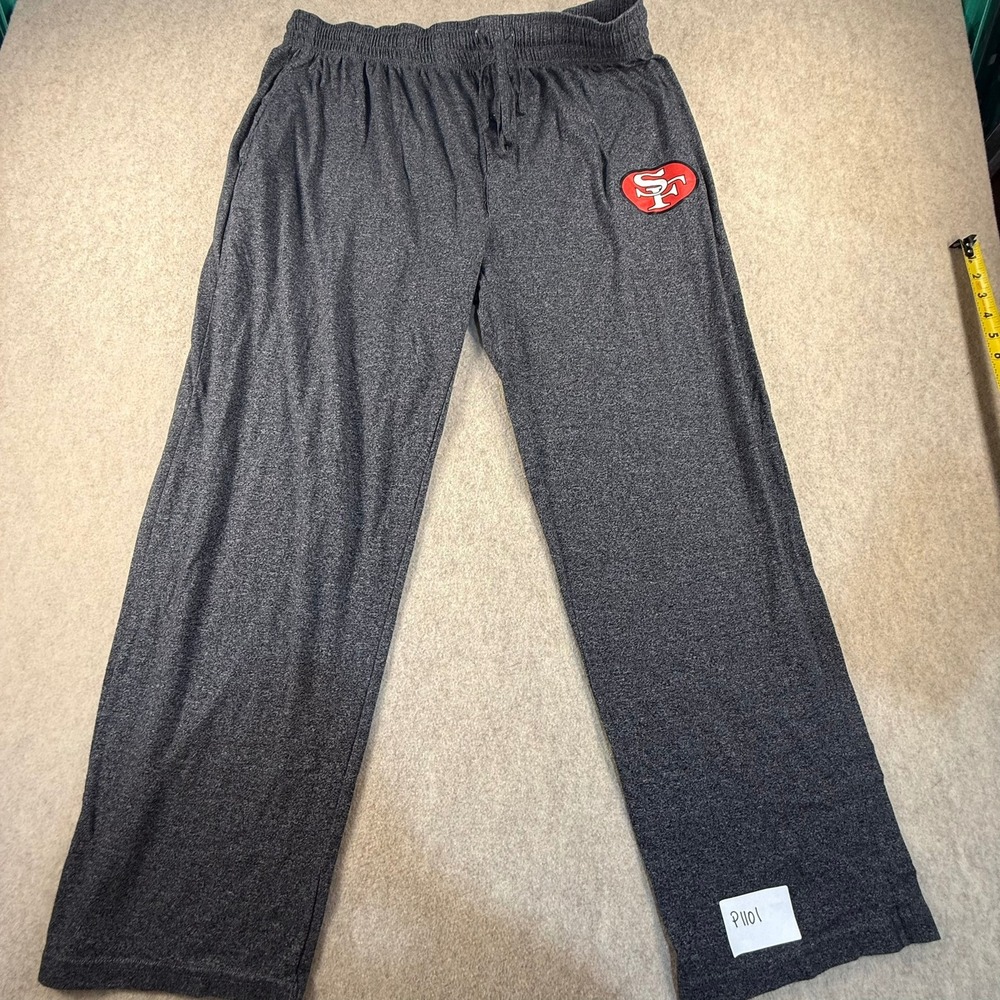 San Francisco 49ers Lounge Pants Mens XL Gray Heather Sleepwear Pajamas SF Logo